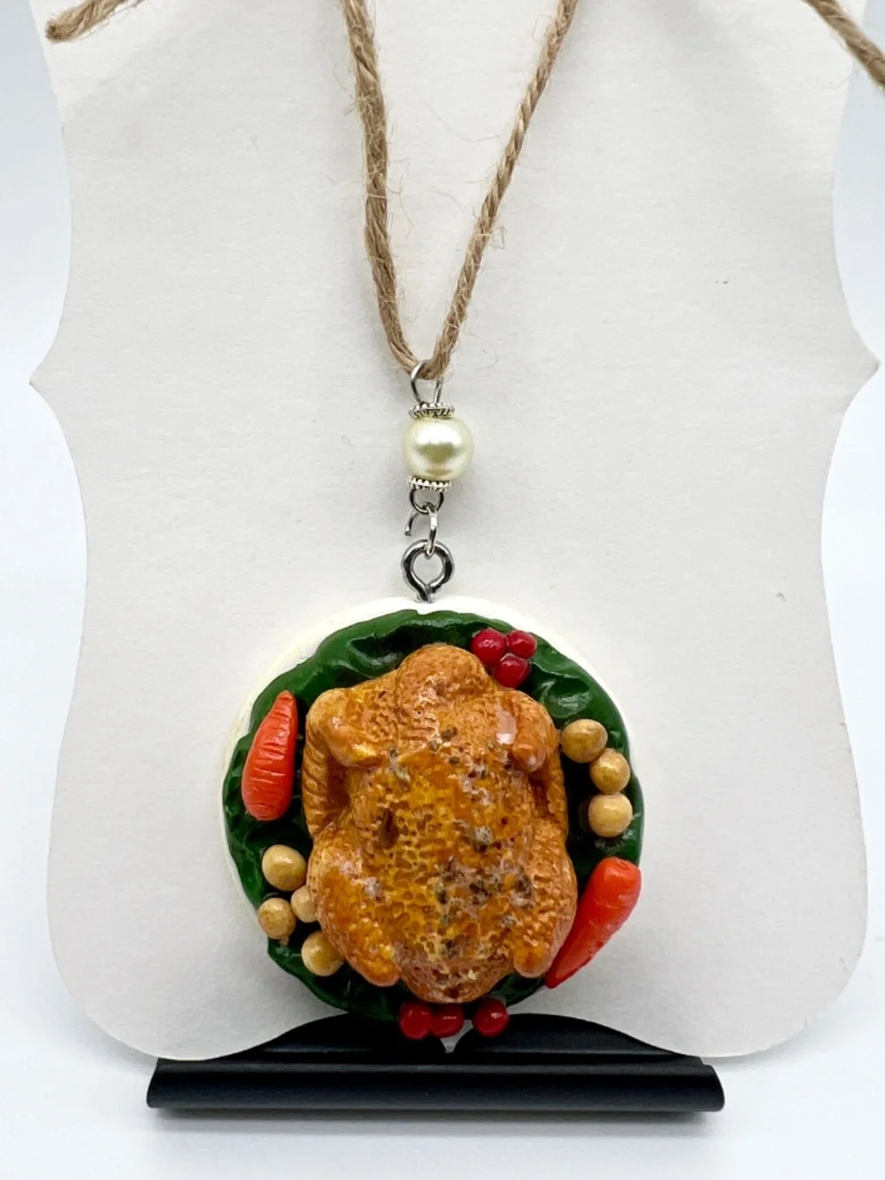 Thanksgiving Turkey Platter Ornament | Handmade Holiday Turkey Dinner Ornament